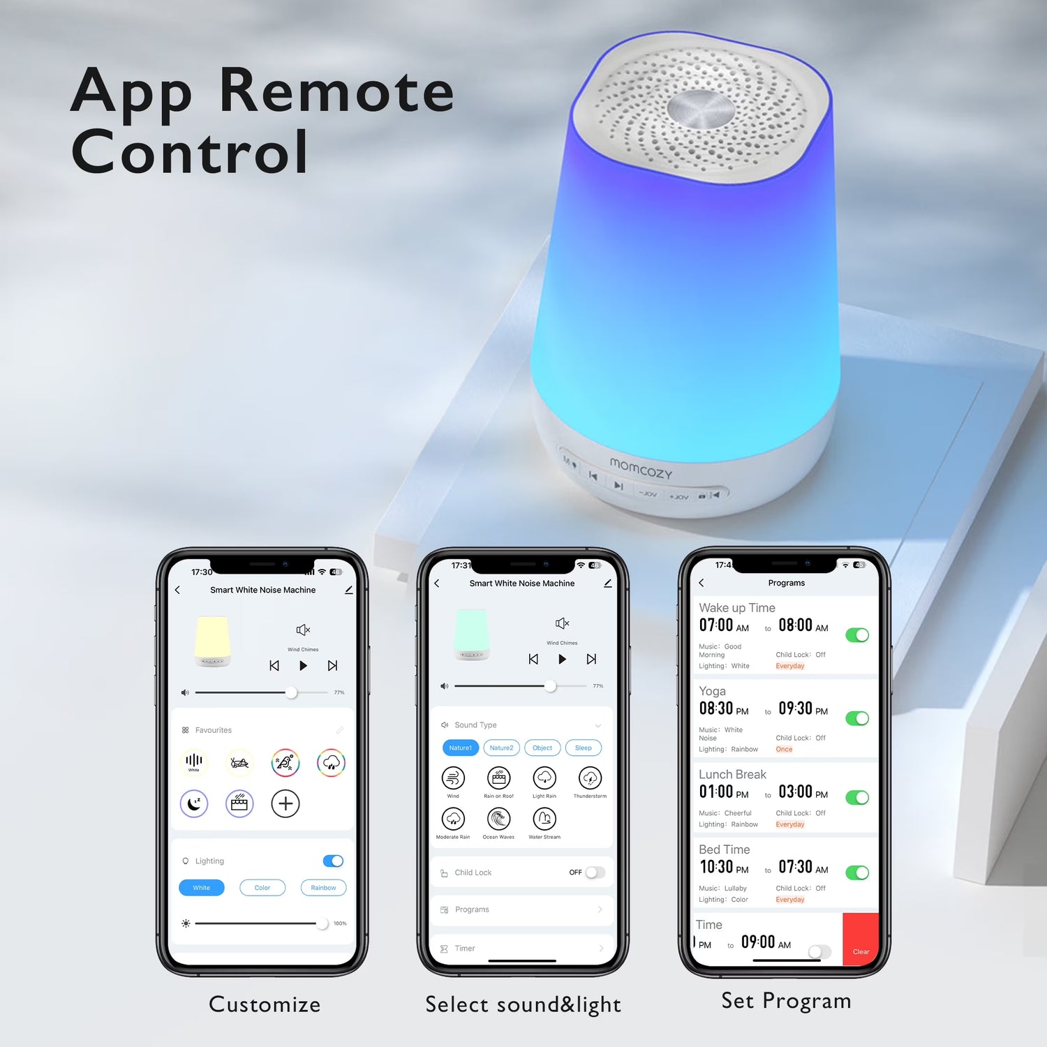 Baby Sound Machine, White Noise Machine with Night Light,Timer Baby Soother,34 Soothing Sounds, App Control,