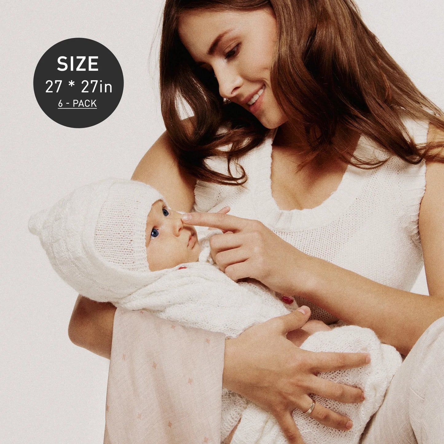 Muslin Organic Cotton Swaddle Blankets 6-Pack for Newborn Infant Girls and Boys, Sun and Moon